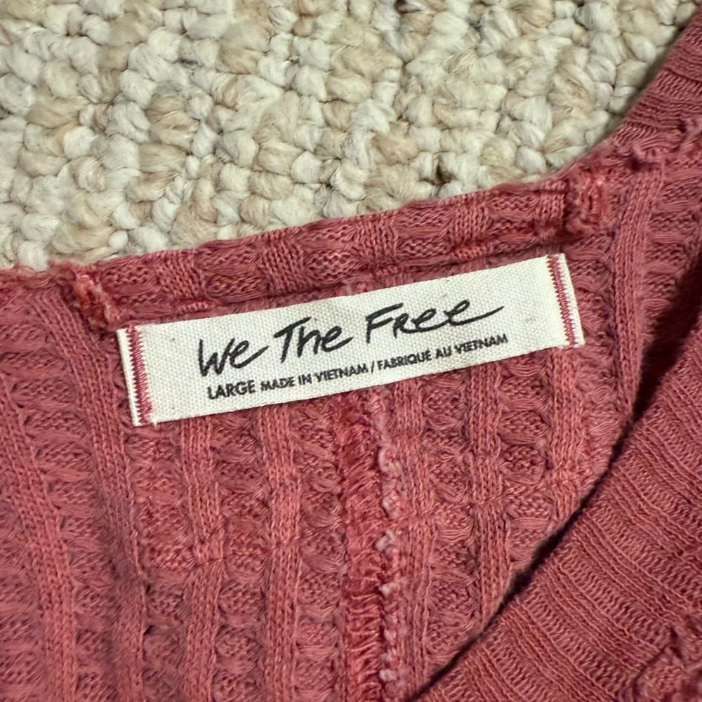 We The Free New Magic Waffle Knit Thermal Long Sleeve Top in Cowboy Size Large - Picture 7 of 8